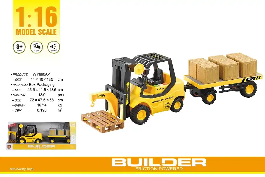 1:16 Motostivuitor cu fricțiune cu remorcă (lumini /sunete)