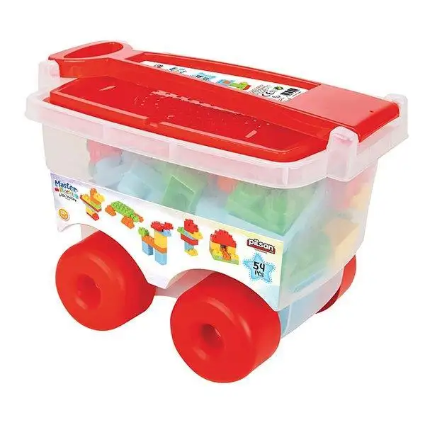 Set de construcție ”Master Blocks” în cărucior (54 piese)