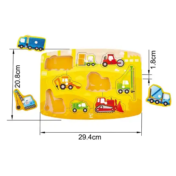 Деревянный пазл «Строительная техника»