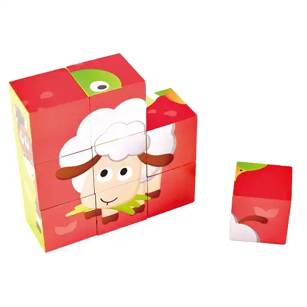 Набор деревянных кубиков “Ферма”, 9 шт