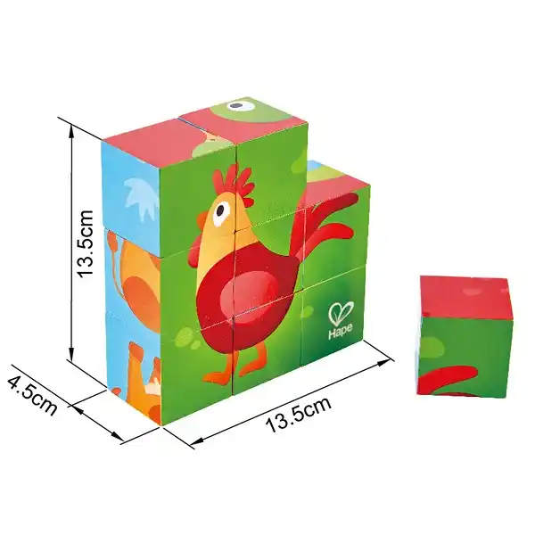 Набор деревянных кубиков “Ферма”, 9 шт
