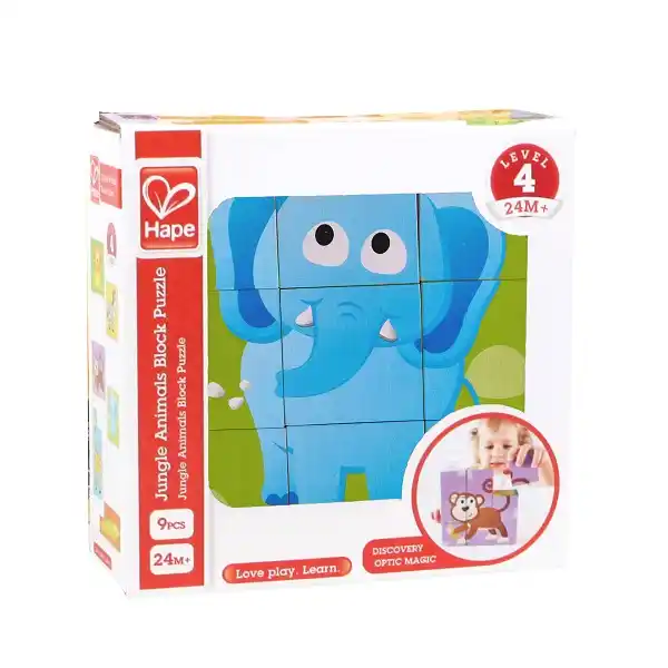 Набор деревянных кубиков “Джунгли”, 9 шт.