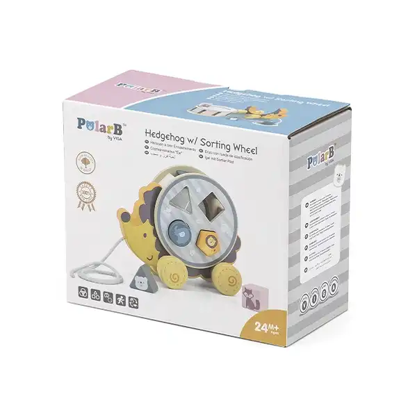 Каталка-сортер на веревке"Ежик"