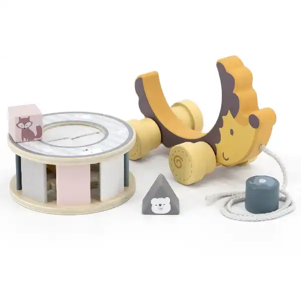 Каталка-сортер на веревке"Ежик"