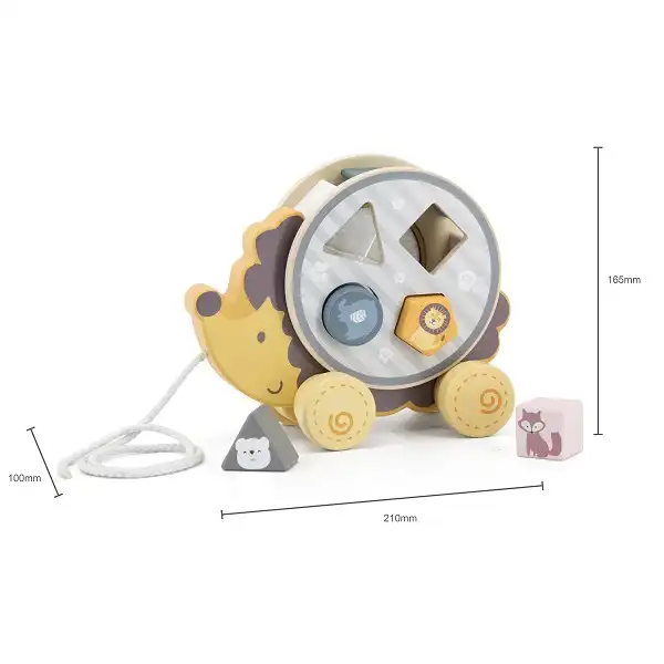 Каталка-сортер на веревке"Ежик"