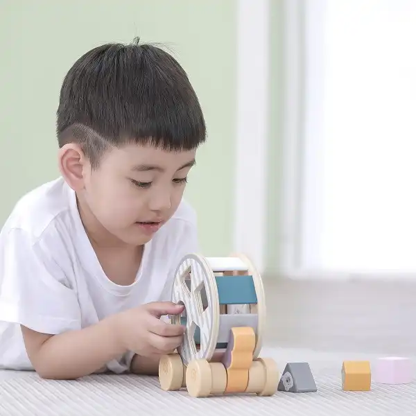 Каталка-сортер на веревке"Ежик"