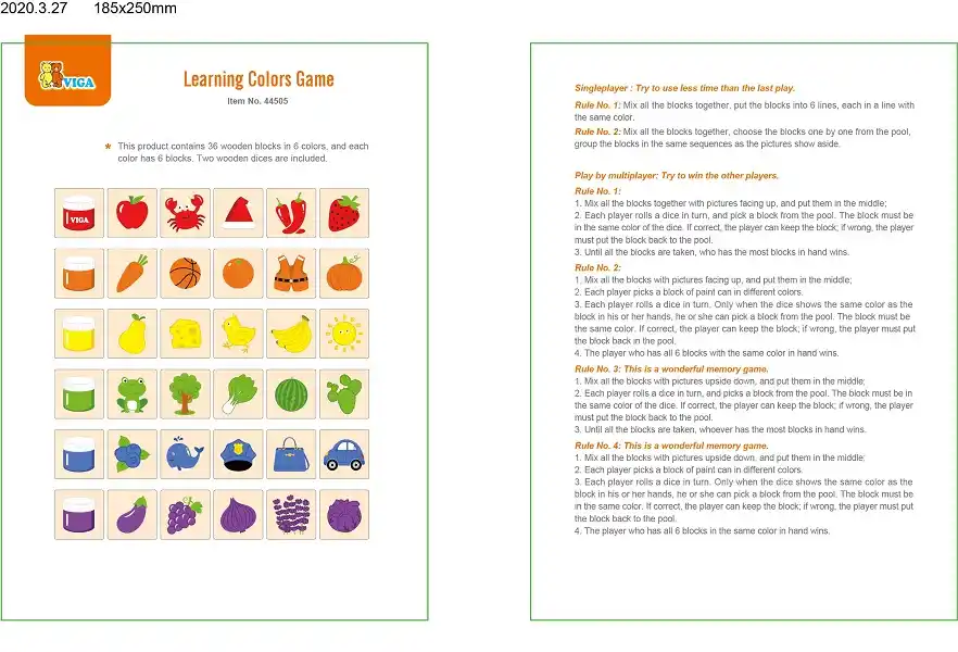 Деревянный пазл-игра "Изучаем цвета"