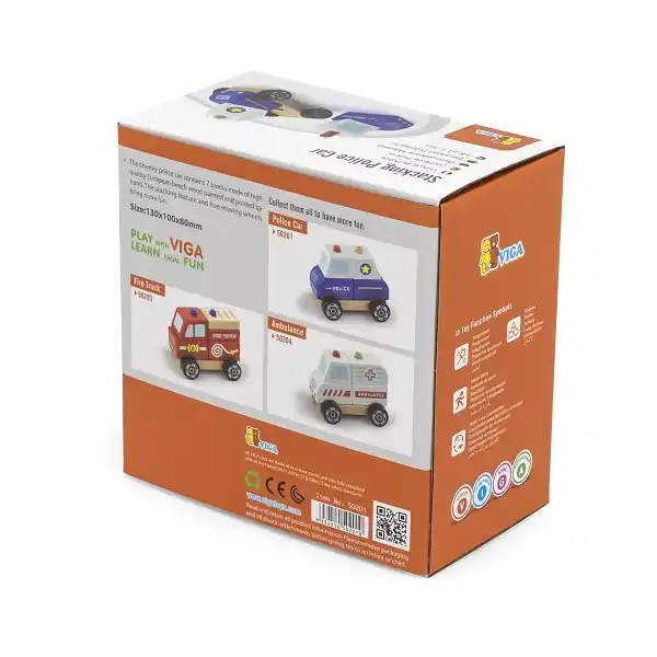 Деревянная пирамидка “Полицейская машинка”