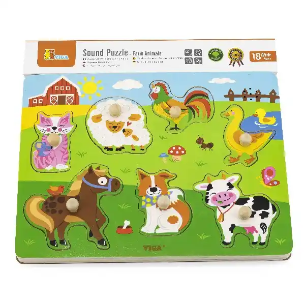 Puzzle tactil Animale de la ferma (cu sunet)