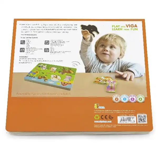 Puzzle tactil Animale de la ferma (cu sunet)