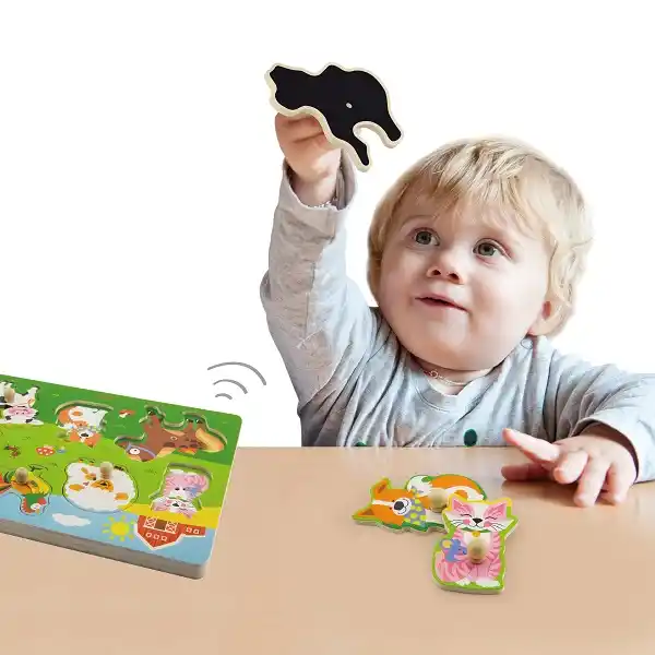 Puzzle tactil Animale de la ferma (cu sunet)