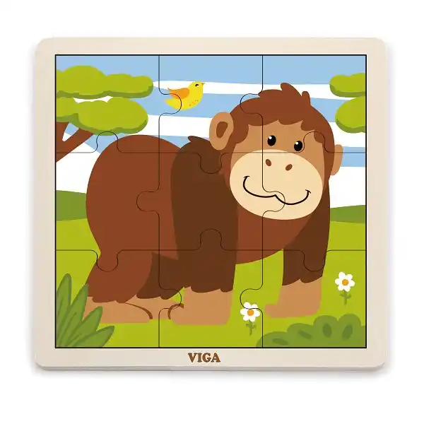 Деревянный пазл “Обезьянка” 9 эл.