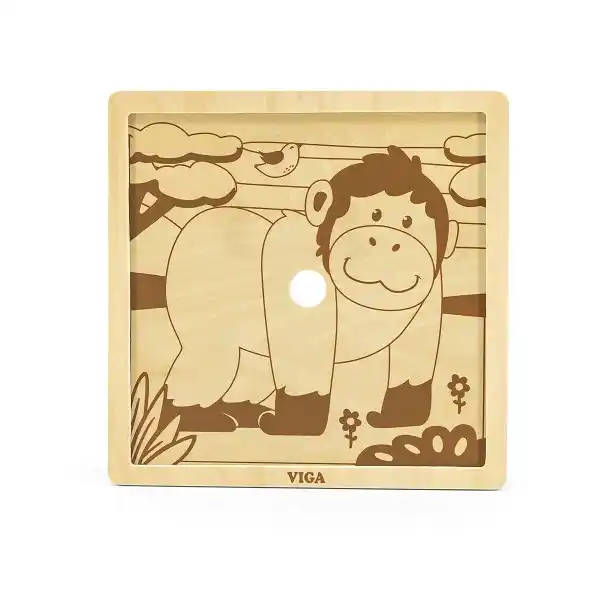 Деревянный пазл “Обезьянка” 9 эл.