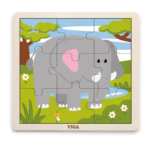 Puzzle din lemn “Elefănțel” 9 elem.