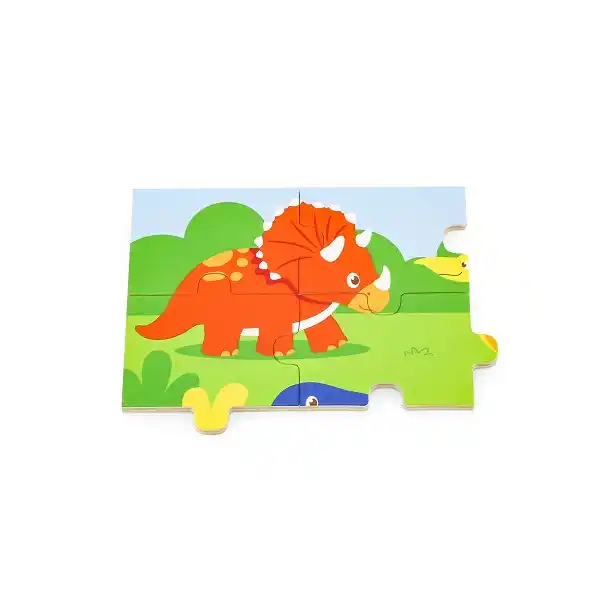Деревянный пазл "Динозавры" 16 эл.