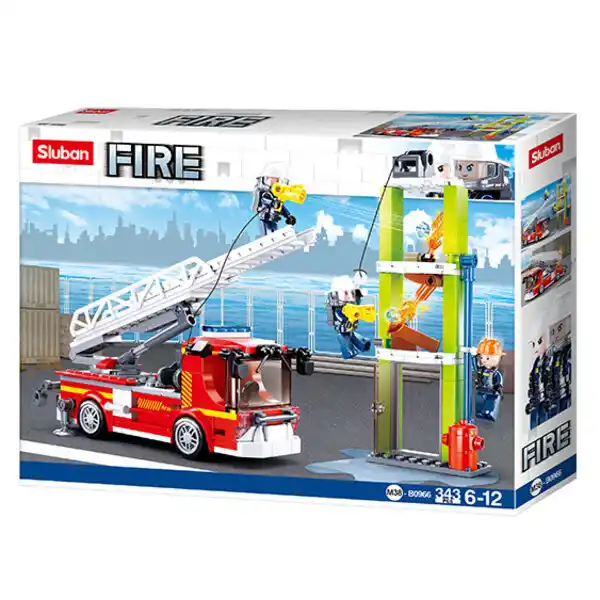 Конструктор “Пожарная машина с лестницей”, 343 элем.