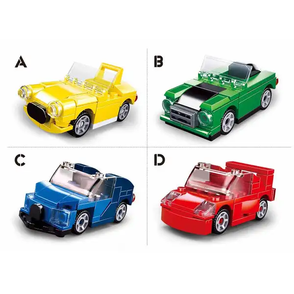 Set de construcție ”Construiește un automobil”, 4 modele, de la 44 pînă la 45 elem.