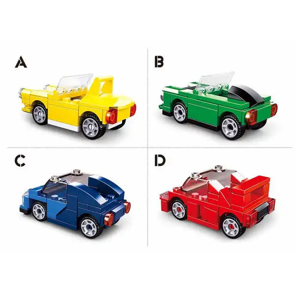 Set de construcție ”Construiește un automobil”, 4 modele, de la 44 pînă la 45 elem.