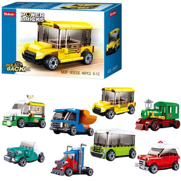 Set de construcție ”Transport urban”, cu inerție 8 modele, de la 41 pînă la 57 elem.