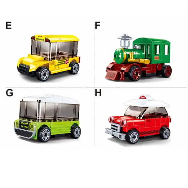 Set de construcție ”Transport urban”, cu inerție 8 modele, de la 41 pînă la 57 elem.