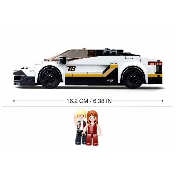 Set de construcție „Mașină de curse italiană” albă, 276 elem.