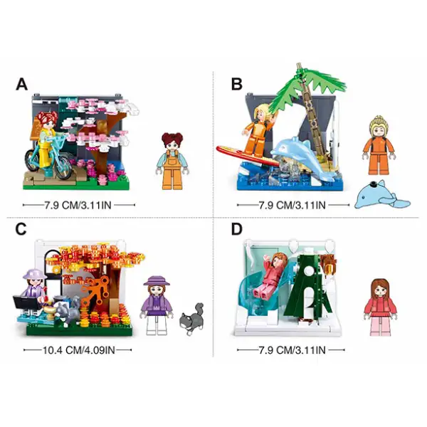 Set de construcție ”Anotimpurile anului”, 4 modele, de la 101 pînă la 119 elem.
