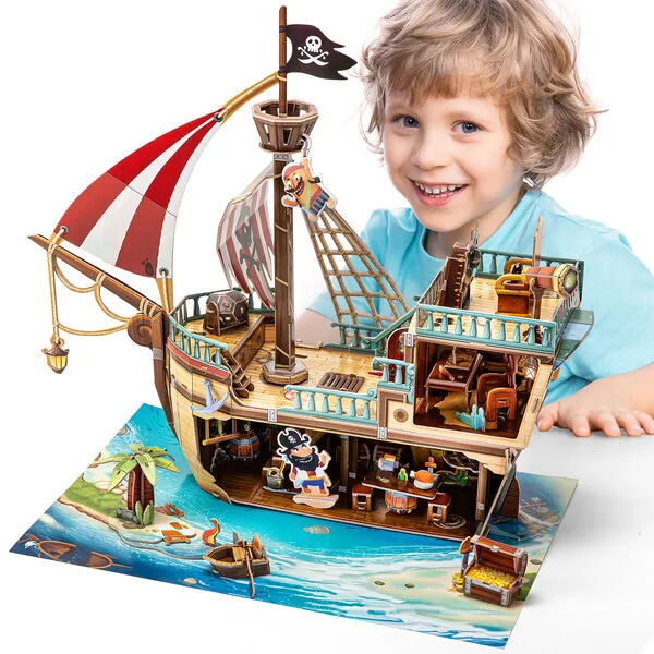 3D puzzle “Corabia piraților cu comori”, 157 elemente