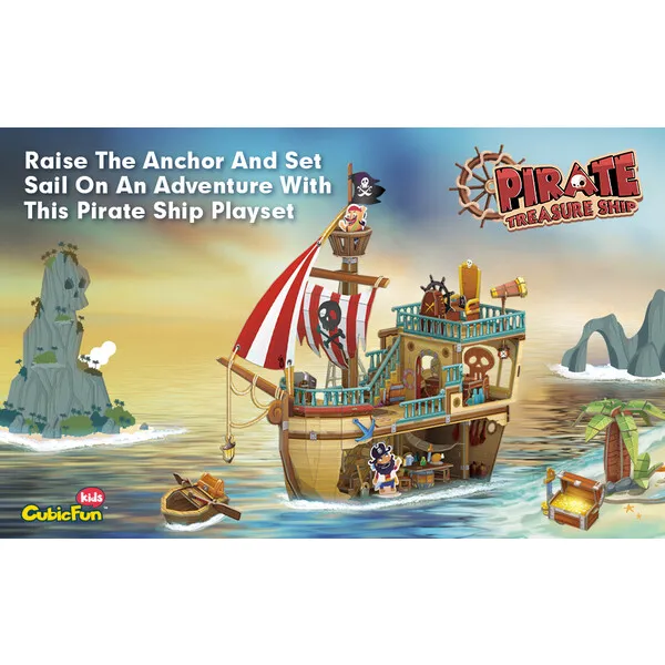 3D puzzle “Corabia piraților cu comori”, 157 elemente
