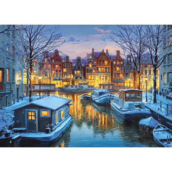 Puzzle 1000 elemente Amsterdam noaptea
