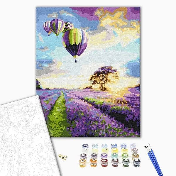 Pictură pe numere 40х50 cm (în cutie) - Zbor peste cîmpul de levănțică