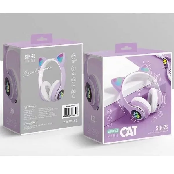 Căști Bluetooth Cat Ear (urechi luminiscente)