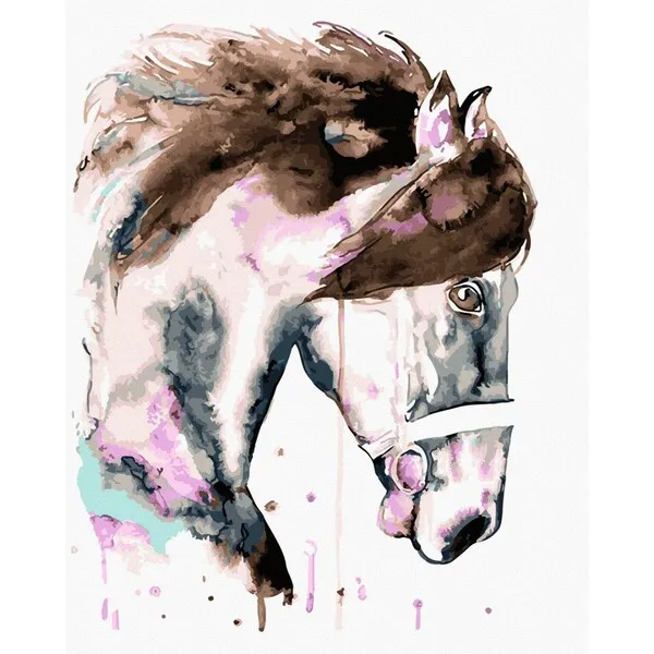 Pictură pe numere 40×50 cm (în cutie) – Cal în stil acuarelă