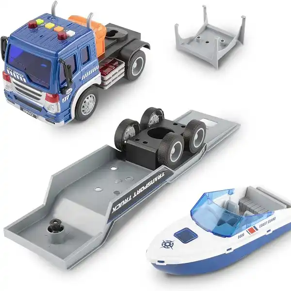1:16 Инерционный Трейлеровоз с катером (свет / звук)