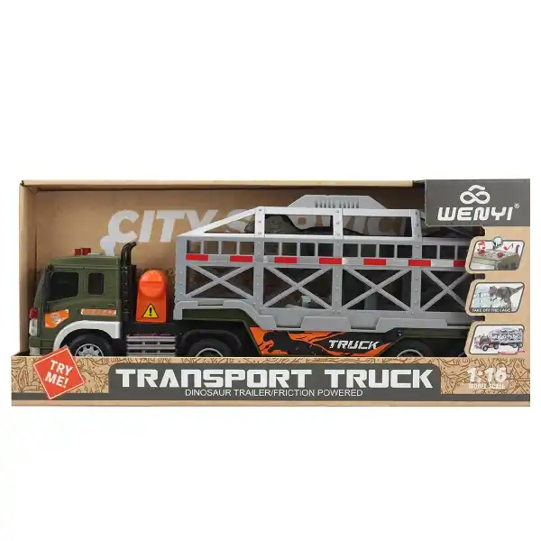 1:16 Инерционный Трейлеровоз с динозавром (свет / звук)