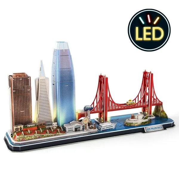 3D Puzzle „San Francisco” cu iluminare LED, 90 elemente