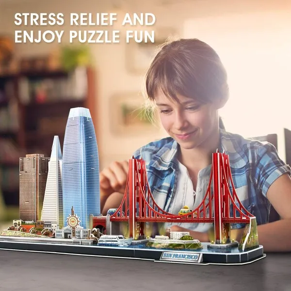 3D Puzzle „San Francisco” cu iluminare LED, 90 elemente