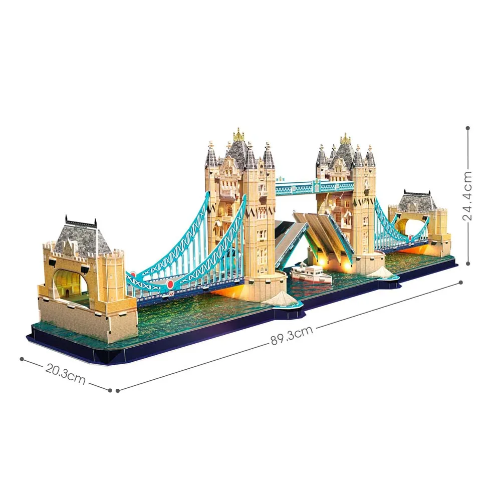 3D Puzzle „Podul Turnului” cu iluminare LED, 222 elemente