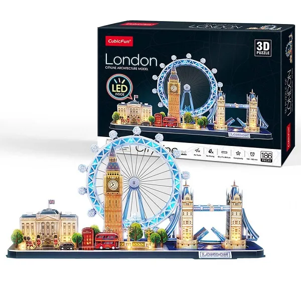 3D Puzzle „Londra” cu iluminare LED, 186 elemente