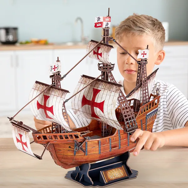 3D Puzzle Nava amiral a lui Cristofor Columb „Santa Maria”, 82 elemente