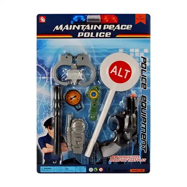 Set de poliție cu accesorii pentru copii (8 accesorii)