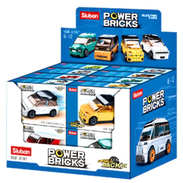 Set de construcție ”Mașini electrice”, cu inerție 8 modele, de la 53 pînă la 61 elem.