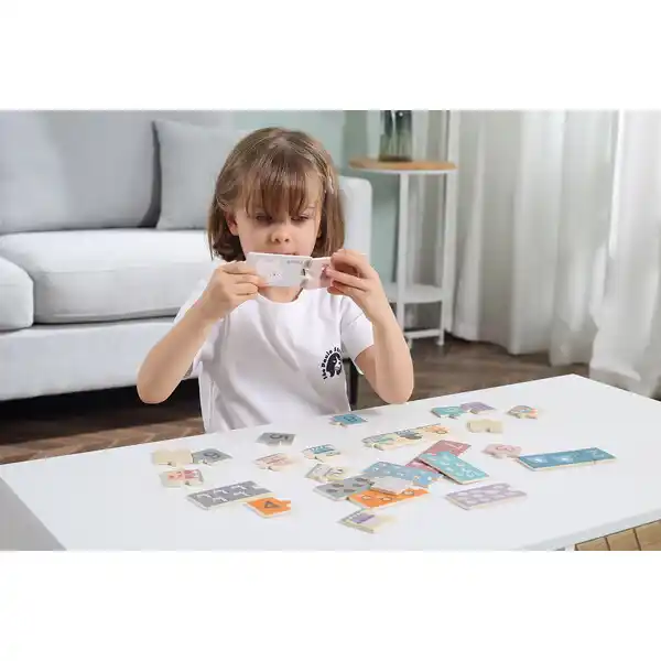 Деревянный пазл “Числа и зверята”