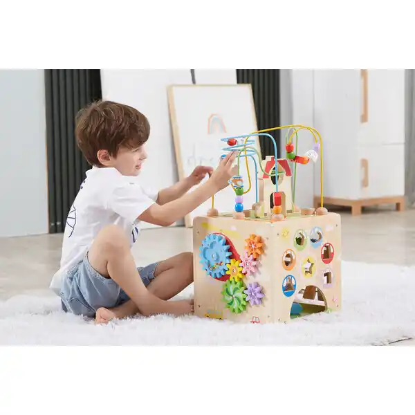 Деревянный бизикуб Viga Toys 5 в 1