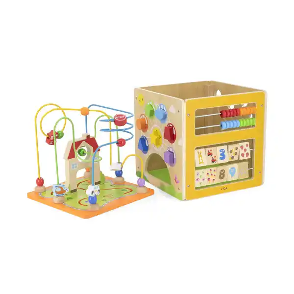 Деревянный бизикуб Viga Toys 5 в 1