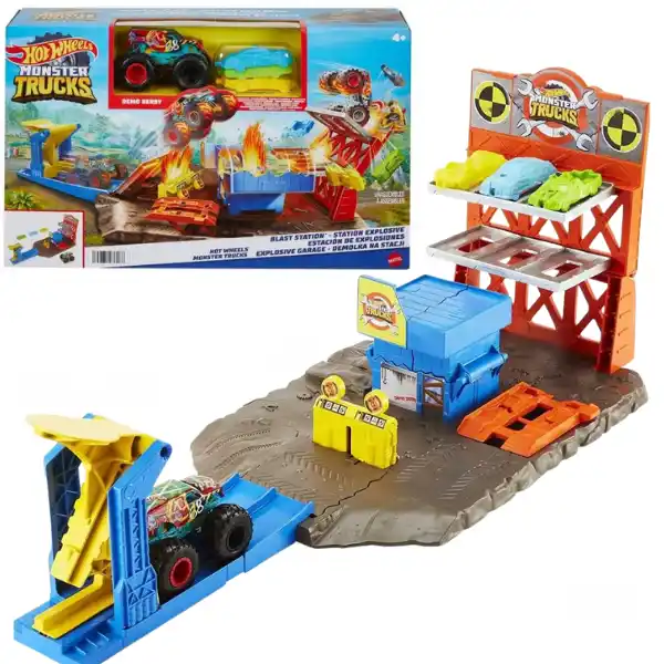 Hot Wheels Игровой набор “Приключения на станции” серии “Monster Trucks”