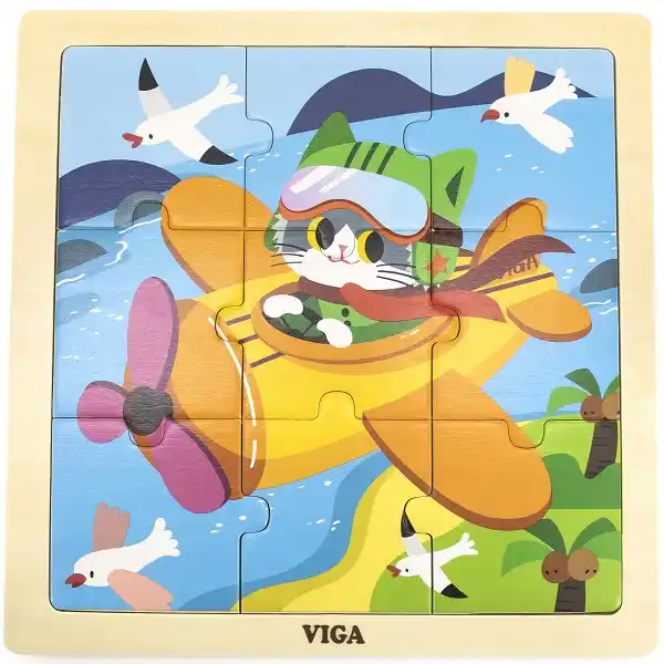 Puzzle din lemn “Avion” 9 elem.