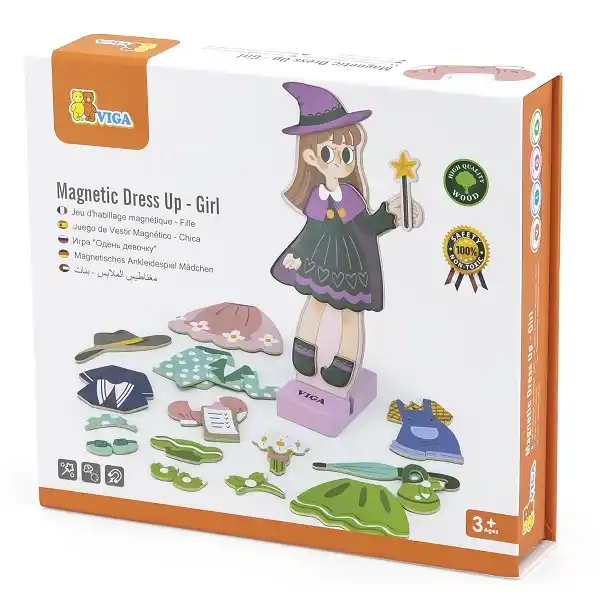 Set de elemente magnetice “Îmbracă fetița”