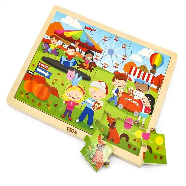 Puzzle din lemn “Anotimpuri: toamna” 24 elem.