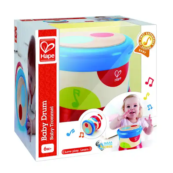 Детский барабан Hape деревянный