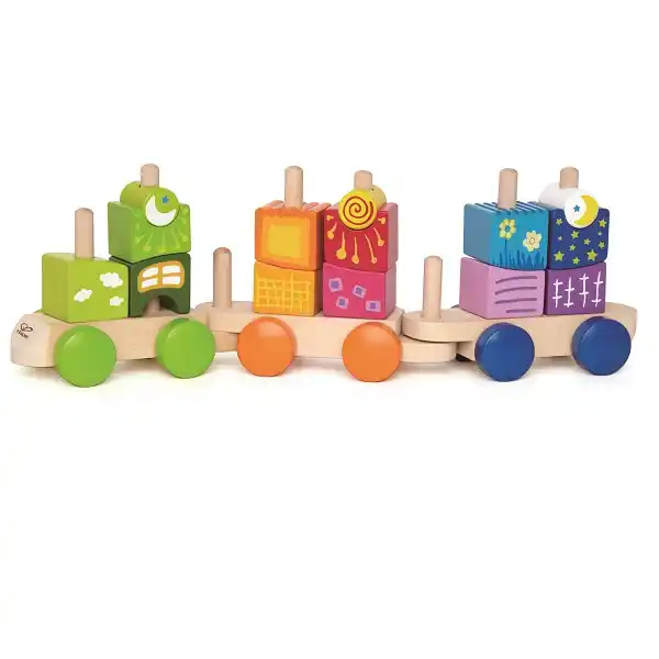 Деревянный набор с кубиками «Разноцветный паровоз»